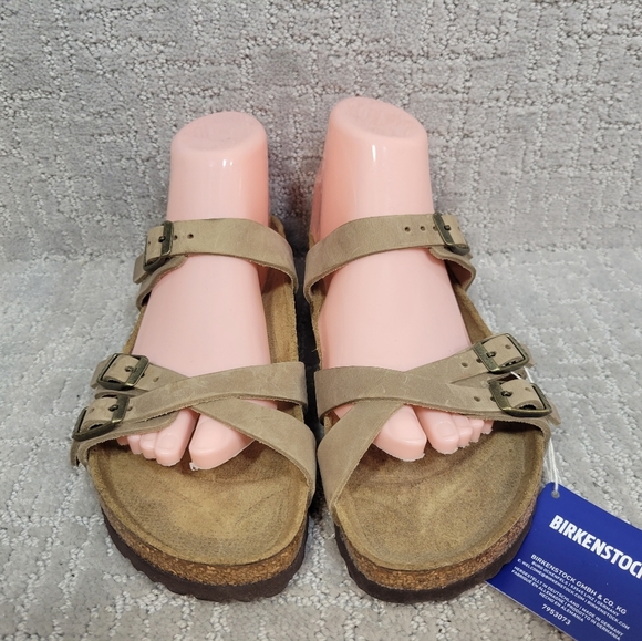 BIRKENSTOCK Mayari Unisex Size 40 US L9 M7 Brown Leather Slip On Sandals - Picture 2 of 10